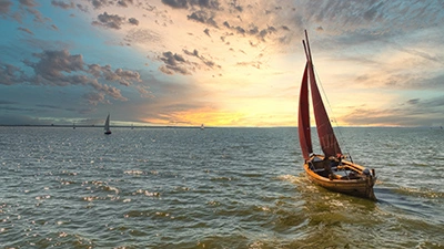 Zeesenboot im Bodden